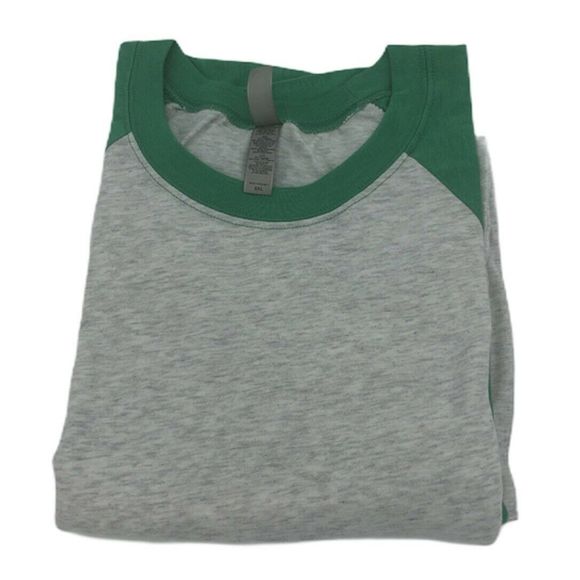 Next Level raglan gray green T-Shirt Sizes XL 3XL - Picture 4 of 4
